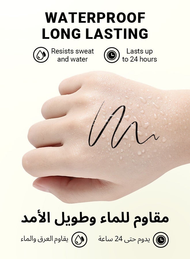 BOB Waterproof Gel Eyeliner Pencil – 24H Smudge-Proof Black Kajal, Ultra-Creamy for Waterline & Smoky Eye, Long-Lasting Heat-Resistant Formula - Image 2